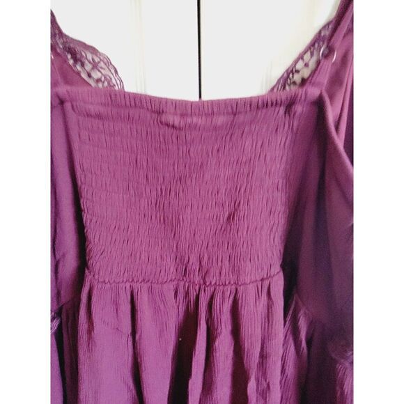 Torrid 2 Cami‎ Top Purple Babydoll Sleeveless Lined Chest Lace Waist & Neckline - Picture 7 of 9